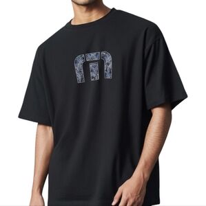 TravisMathew Black Palm Leaf Graphic T-Shirt